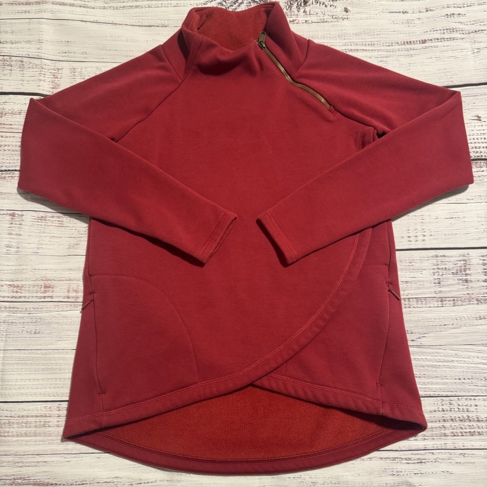 ATHLETA Cozy Karma Asym Pullover Red Athletic‎ Sweatshirt Women's Size Medium